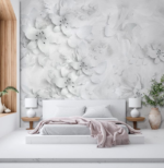 3D Flowers Mixed with Leaves and Butterflies