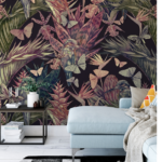 Birds with Leaves and Butterflies