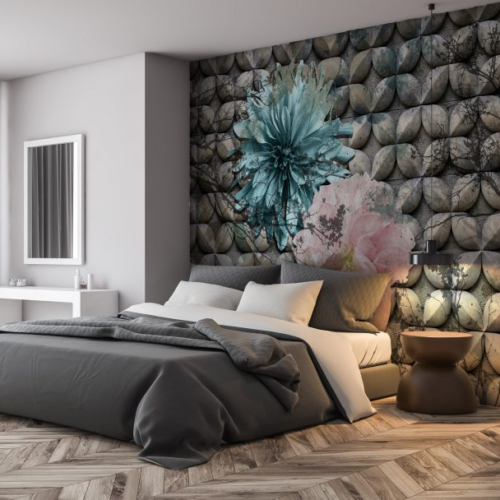 3D pattern with flowers and branches