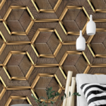 Metallic Gold Hexagons