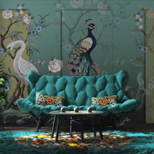 Classical Birds in Frames with Flowers