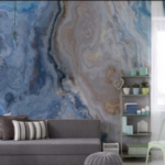 Blue and Beige Marble