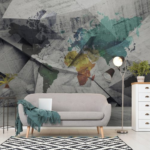 3D Concrete with Colourful Map