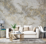 Faded Gold with Grey Leaves and Birds - Image 2