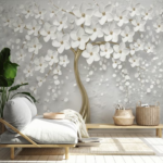 3D White Flowers