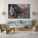 Abstract African Portrait Mixing in Colors