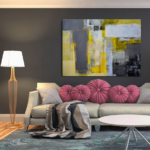 Abstract Brush Black and Yellow