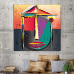 Abstract Colourful Hidden Face
