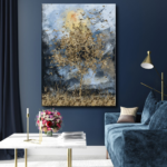 Abstract Painted Landscape with gold Textures
