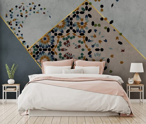 Arabic Art with Gold Lines