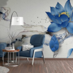 Blue Flower with Watercolours