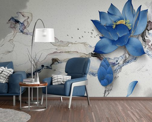 Blue Flower with Watercolours