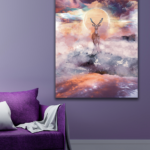Deer Above Colourfull Clouds