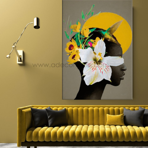 Floral African Woman Face