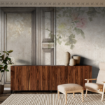 Grunge Granite Mixed with Wood and Flowers