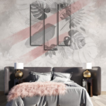 Shaded Leaves with Pink and Grey
