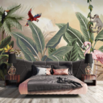 Jungle animals with Sunset