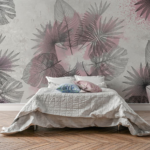 Grey Feathers with Pink Spots and Concrete