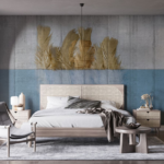 Blue & Gold Wooden Feather