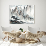 Watercoloured Mountains with Trees