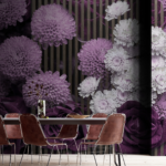 Flowers Mixed With Wood Slats