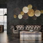 Dark Calligraphy with decoration on wall