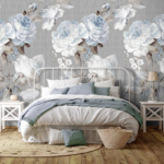 Roses on Textile Texture