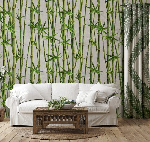 Bamboo Leaves with Concrete