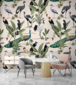 Combination of Birds and Leaves