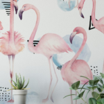 Flamingos with Watercolour