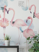 Flamingos with Watercolour